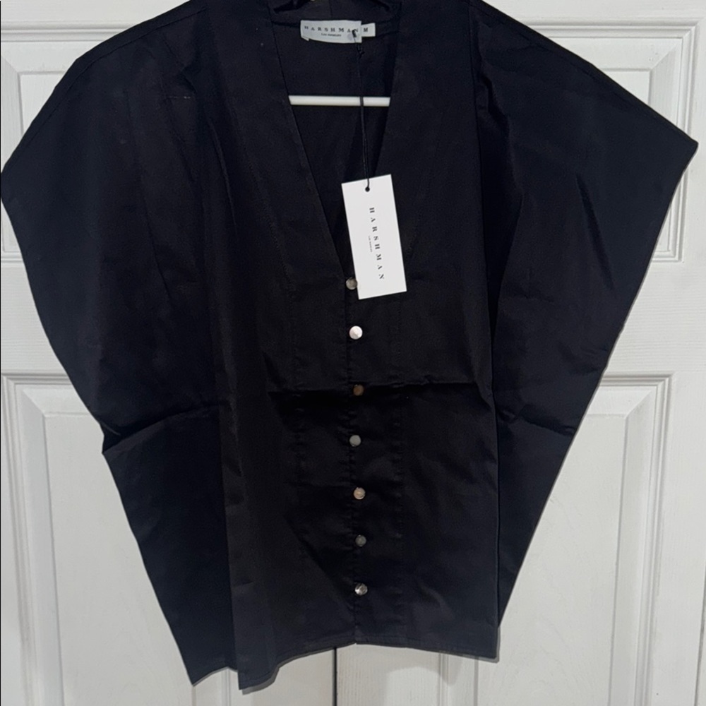 Harshman waverly  Black boxy Button-Up Shirt